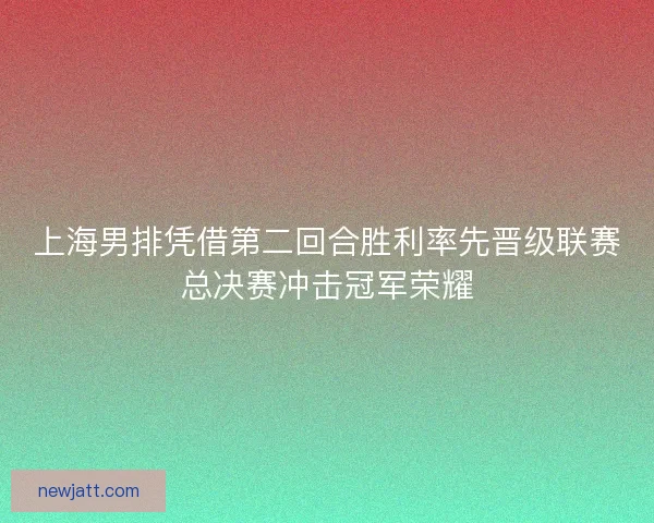 上海男排凭借第二回合胜利率先晋级联赛总决赛冲击冠军荣耀